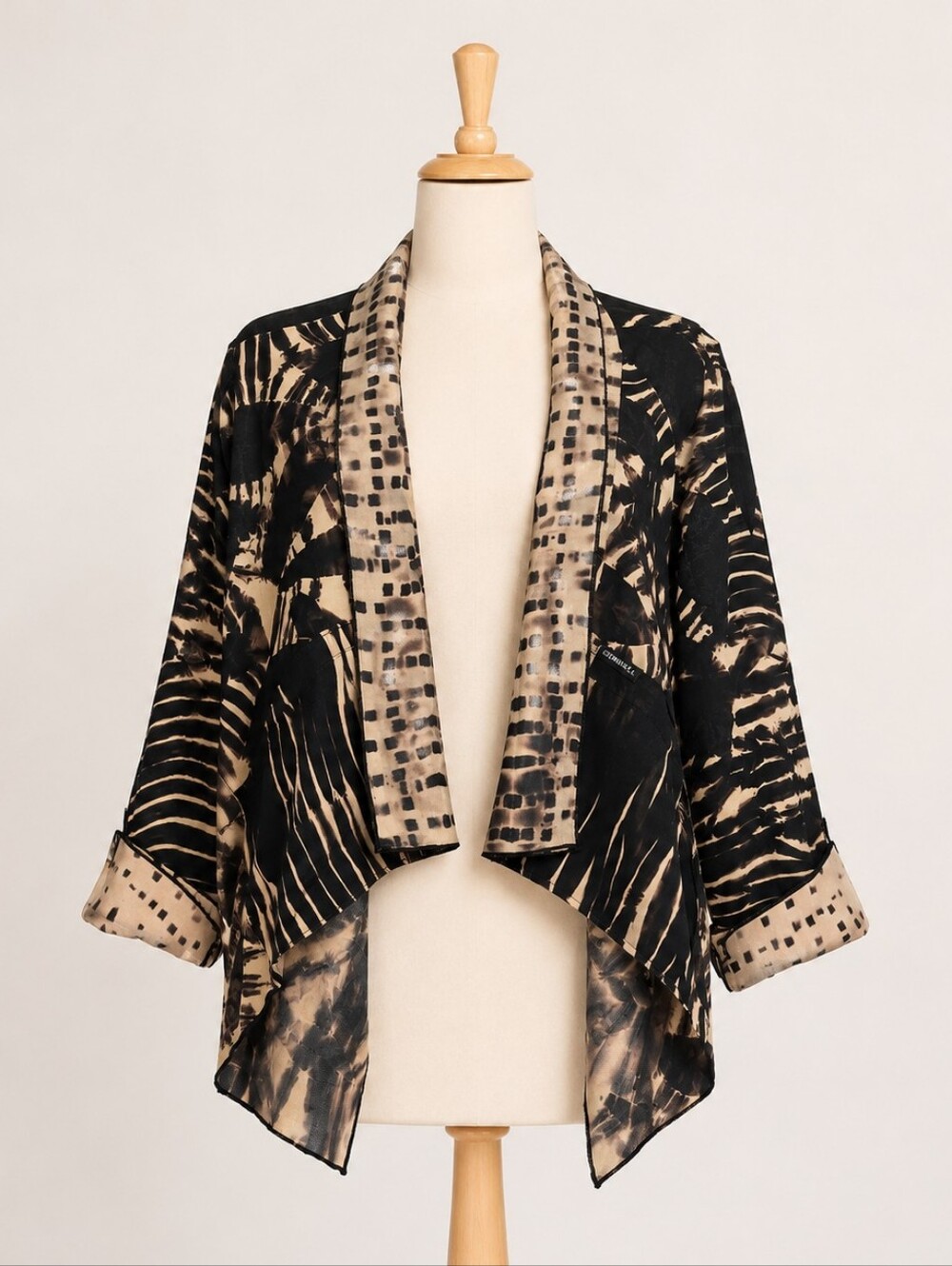Liz Gemmell Art To Wear Blazer Funky Artsy Abstact Shimmery Oversize Jacket L XL